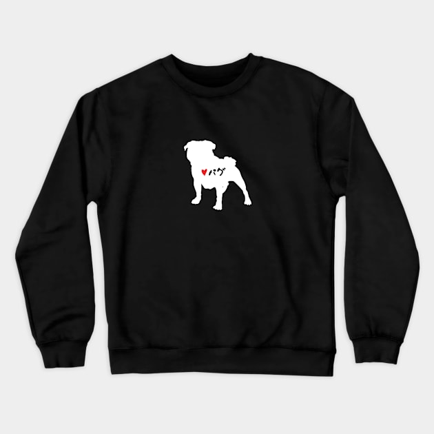 Animals - Pug - Japanese - Dog Lover - Dog Silhouette Crewneck Sweatshirt by Design By Leo